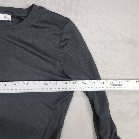 Elodie Black Ribbed Long-Sleeve Women's Bodysuit | Size L - Picture 7 of 8